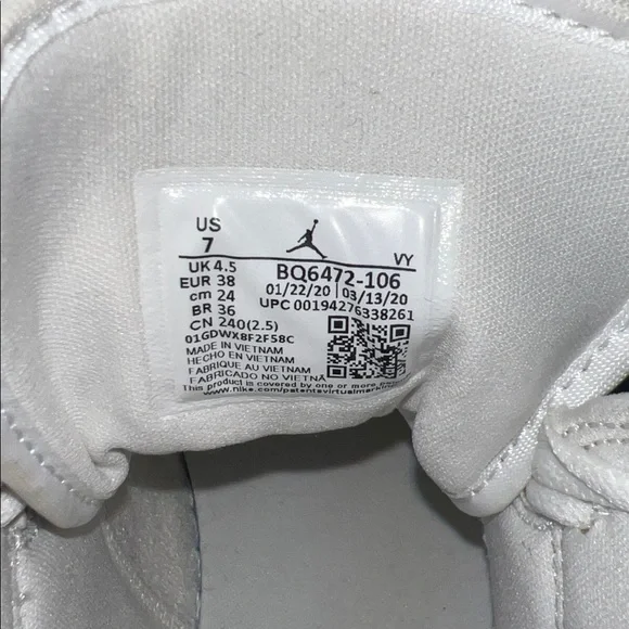 Women’s Nike Jordan 1 Mid White University Red Size 7 - GREAT CONDITION - Picture 7 of 7